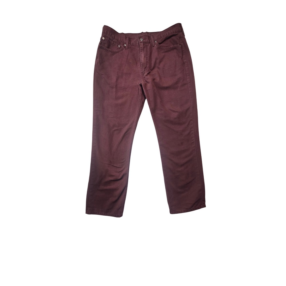 Levi's 514 Slim Straight Pants Mens Size 36 Burgundy Canvas Cotton Gorpcore
